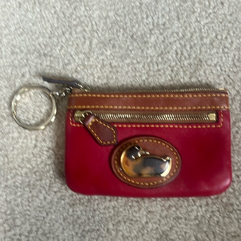 Dooney & Bourke coin red and tan purse